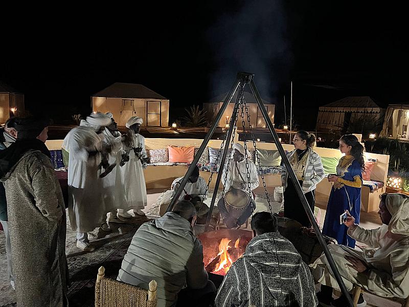 An Authentic Night of Gnawa Music by the Campfire in Merzouga